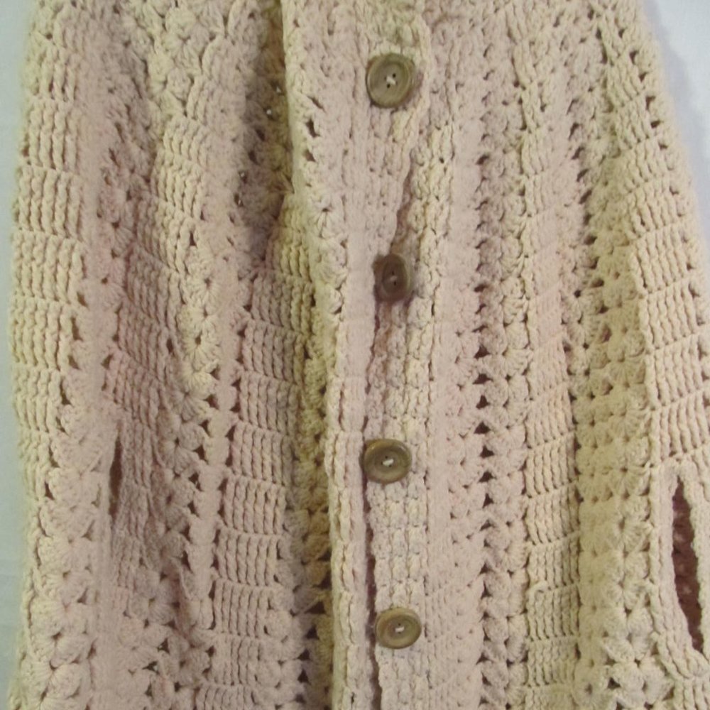 Off White Crochet SHAW Jacket, Vintage